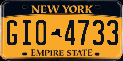 NY license plate GIO4733