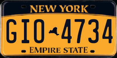 NY license plate GIO4734