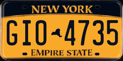 NY license plate GIO4735