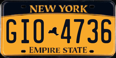 NY license plate GIO4736