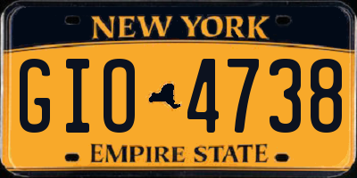 NY license plate GIO4738