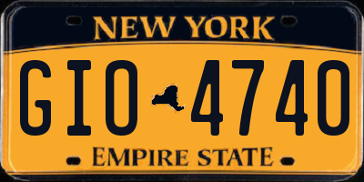 NY license plate GIO4740
