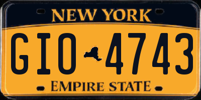 NY license plate GIO4743
