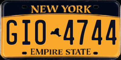 NY license plate GIO4744