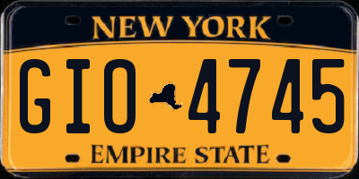 NY license plate GIO4745