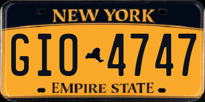 NY license plate GIO4747