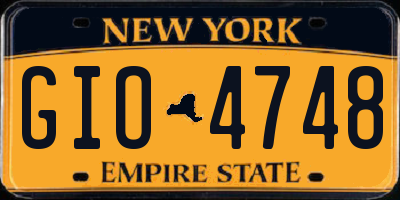 NY license plate GIO4748
