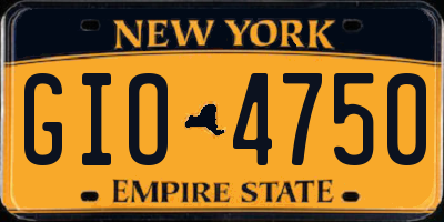 NY license plate GIO4750