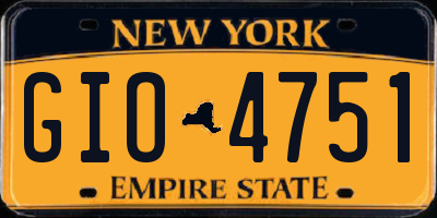 NY license plate GIO4751