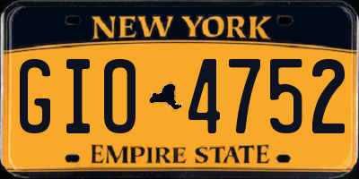 NY license plate GIO4752