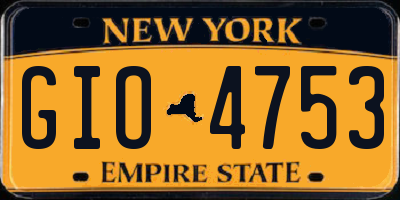 NY license plate GIO4753