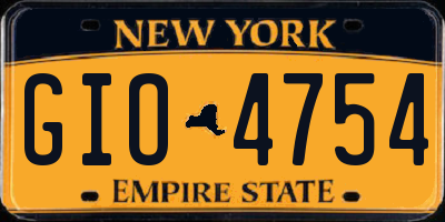 NY license plate GIO4754