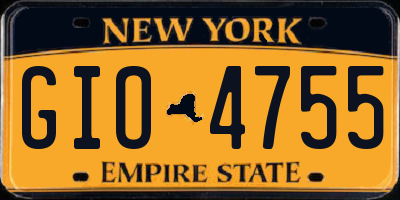NY license plate GIO4755