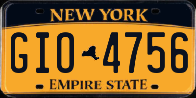 NY license plate GIO4756