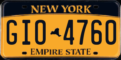 NY license plate GIO4760