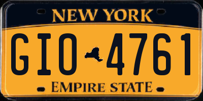 NY license plate GIO4761