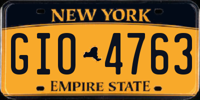 NY license plate GIO4763
