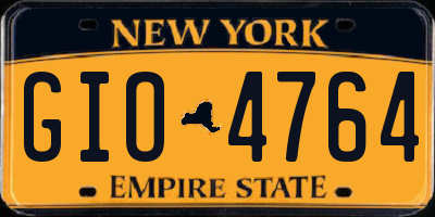 NY license plate GIO4764