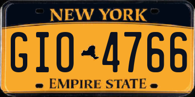 NY license plate GIO4766