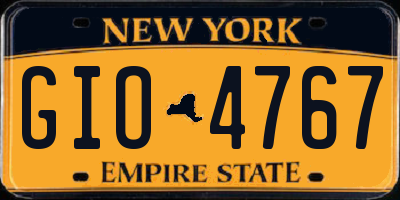 NY license plate GIO4767