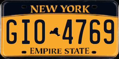 NY license plate GIO4769