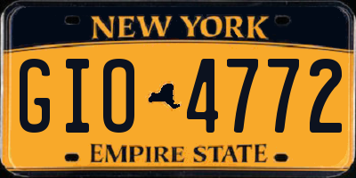 NY license plate GIO4772
