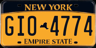 NY license plate GIO4774