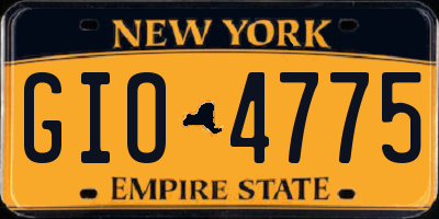 NY license plate GIO4775