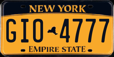 NY license plate GIO4777