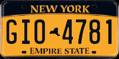 NY license plate GIO4781