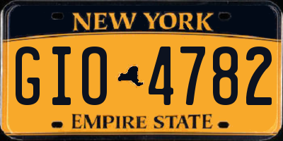 NY license plate GIO4782