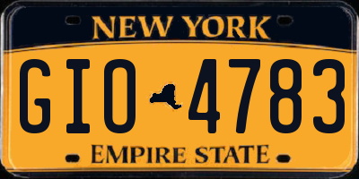 NY license plate GIO4783