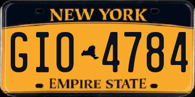 NY license plate GIO4784