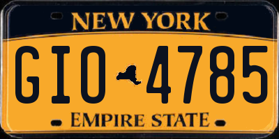 NY license plate GIO4785