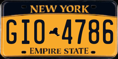NY license plate GIO4786