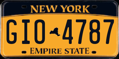 NY license plate GIO4787