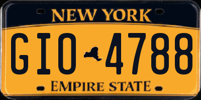 NY license plate GIO4788