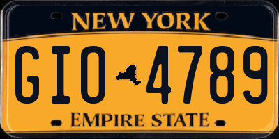 NY license plate GIO4789