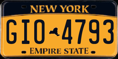NY license plate GIO4793