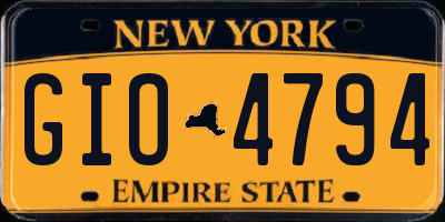 NY license plate GIO4794