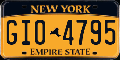 NY license plate GIO4795