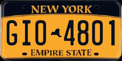 NY license plate GIO4801