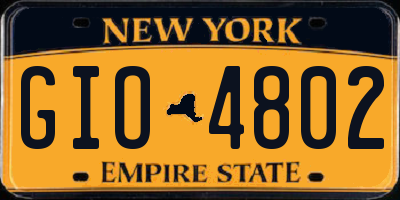 NY license plate GIO4802