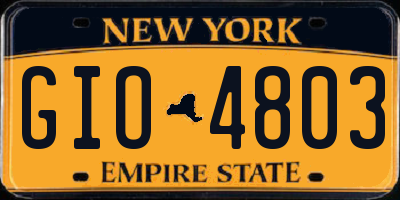 NY license plate GIO4803