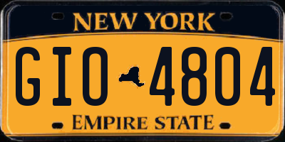 NY license plate GIO4804