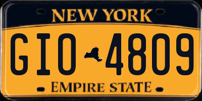 NY license plate GIO4809