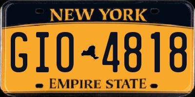 NY license plate GIO4818