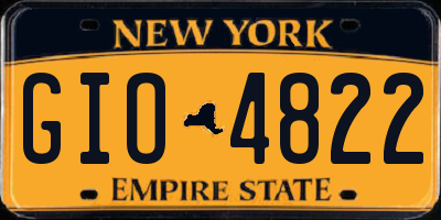NY license plate GIO4822