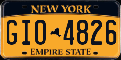 NY license plate GIO4826