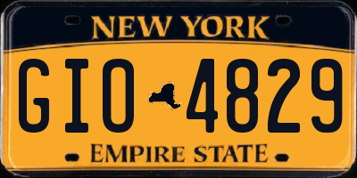 NY license plate GIO4829